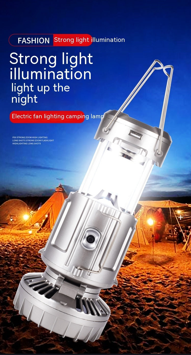 6 In 1 Portable Outdoor LED Camping Lantern With Fan