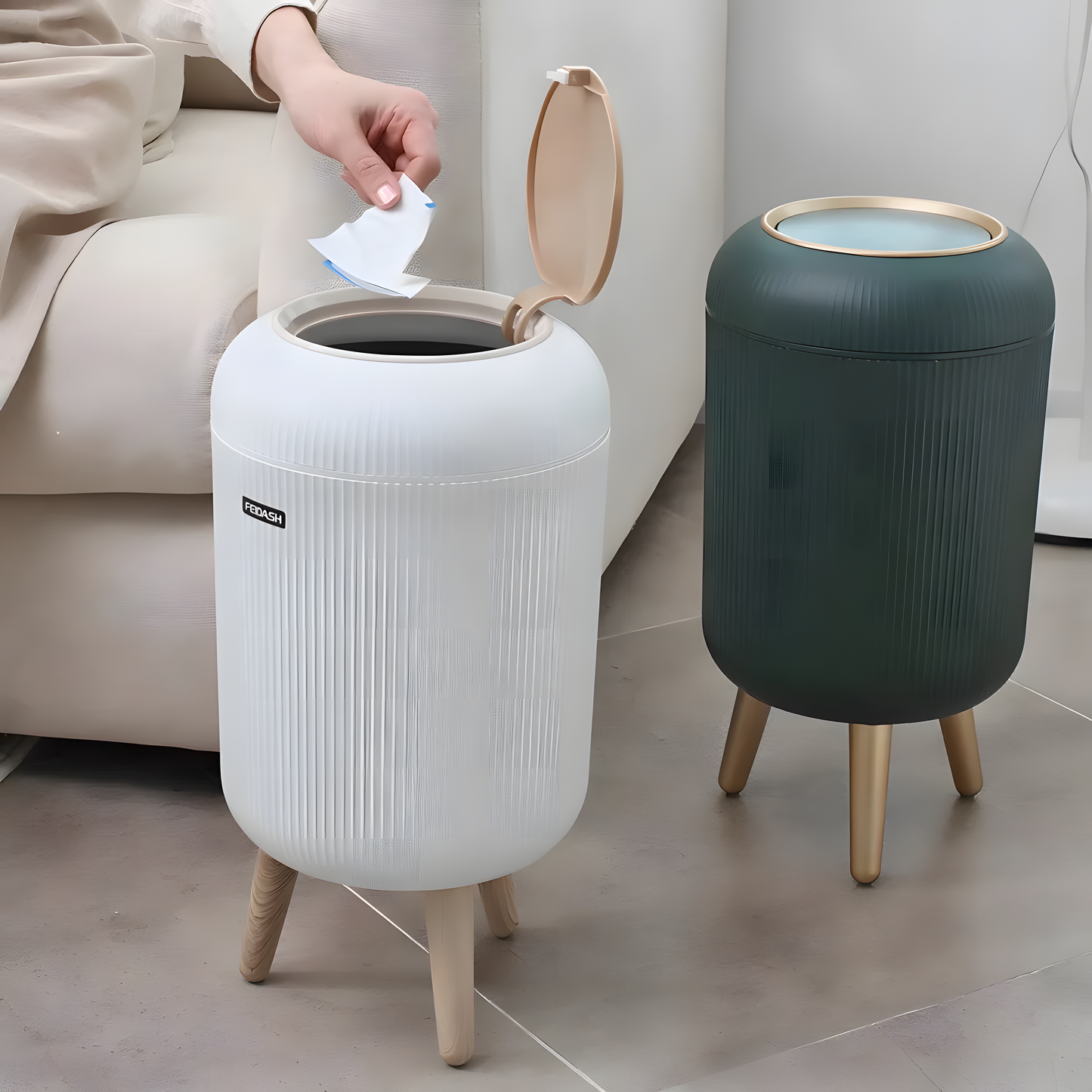 NeoBin – Smart Sensor Trash Bin|Two decorative trash cans