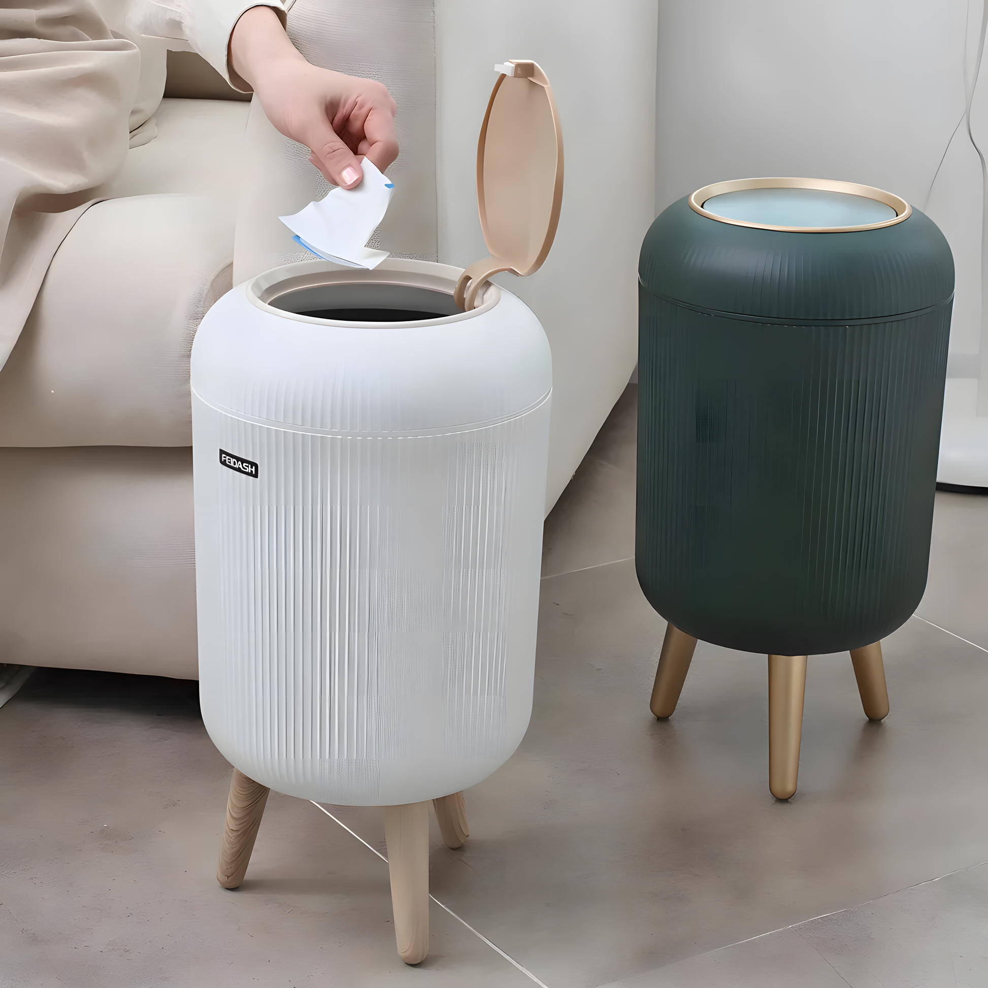 NeoBin – Smart Sensor Trash Bin|Two decorative trash cans